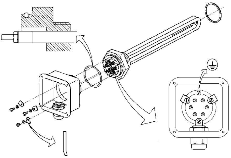 Планировка погружного нагревателя
